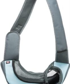 Trixie buikdrager sling draagtas lichtgrijs / lichtblauw (50X18X25 CM)