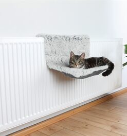Trixie radiator hangmat harvey langhaar pluche / velours wit zwart (45X31X26 CM)
