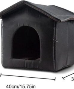 Covie - Kattenhuis - Opvouwbaar - Kat en Hond - Indoor en Outdoor - Water bestendig - Zwart/grijs