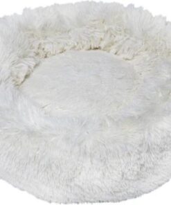 AdomniaGoods - Luxe kattenmand - Hondenmand - Antislip kattenkussen - Wasbaar hondenkussen - wit 60 cm