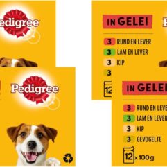 Pedigree Adult Honden Natvoer - Vlees & Gevogelte in Gelei - 4 x 12 stuks